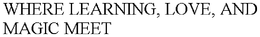WHERE LEARNING, LOVE, AND MAGIC MEET trademark