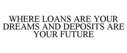 WHERE LOANS ARE YOUR DREAMS AND DEPOSITS ARE YOUR FUTURE trademark