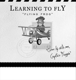 LEARNING TO FLY "FLYING FROG " 2 FRANCS 2 AEROPOSTALE 1919 TOULOUSE "COME FLY WITH ME CAPTAIN FROGGIE" trademark