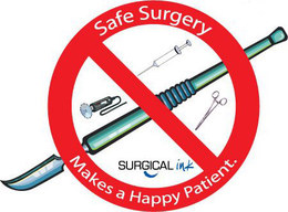 SURGICAL INK SAFE SURGERY MAKES A HAPPY PATIENT. trademark