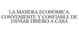 LA MANERA ECONÓMICA, CONVENIENTE Y CONFIABLE DE ENVIAR DINERO A CASA trademark