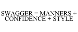 SWAGGER = MANNERS + CONFIDENCE + STYLE trademark