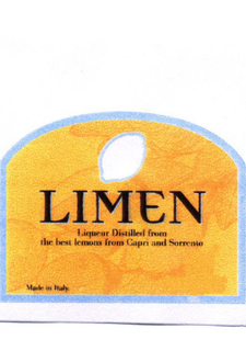 LIMEN LIQUEUR DISTILLED FROM THE BEST LEMONS FROM CAPRI AND SORRENTO MADE IN ITALY trademark