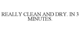 REALLY CLEAN AND DRY. IN 3 MINUTES. trademark
