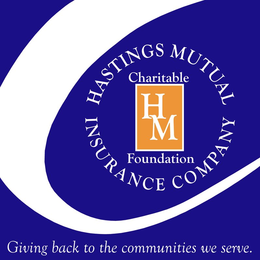 HM HASTINGS MUTUAL INSURANCE COMPANY CHARITABLE FOUNDATION GIVING BACK TO THE COMMUNITIES WE SERVE trademark