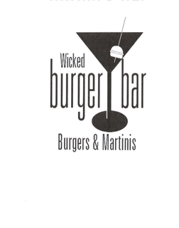 WICKED BURGER BAR BURGERS & MARTINIS trademark