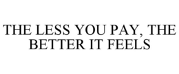 THE LESS YOU PAY, THE BETTER IT FEELS trademark