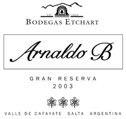 BODEGAS ETCHART ARNALDO B GRAN RESERVA EST 1850 trademark