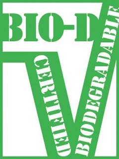 BIO-D V CERTIFIED BIODEGRADABLE trademark