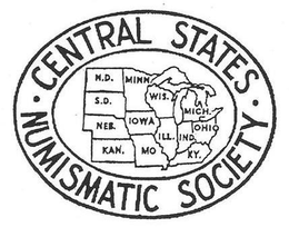 CENTRAL STATES NUMISMATIC SOCIETY IL IN IA KS KY MI MN MO NE ND SD OH WI trademark