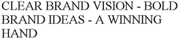 CLEAR BRAND VISION - BOLD BRAND IDEAS - A WINNING HAND trademark