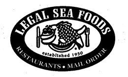 LEGAL SEA FOODS RESTAURANTS · MAIL ORDER ESTABLISHED 1950 trademark