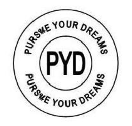 PYD PURSUE YOUR DREAMS PURSUE YOUR DREAMS trademark