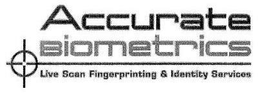 ACCURATE BIOMETRICS LIVE SCAN FINGERPRINTING & IDENTITY SERVICES trademark