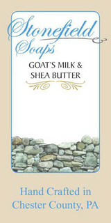 STONEFIELD SOAPS, GOAT'S MILK & SHEA BUTTER, HAND CRAFTED IN CHESTER COUNTY, PA trademark