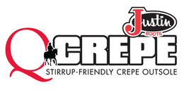 JUSTIN BOOTS QCREPE STIRRUP-FRIENDLY CREPE OUTSOLE trademark