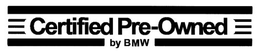 CERTIFIED PRE-OWNED BY BMW trademark