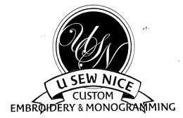 USN U SEW NICE CUSTOM EMBROIDERY & MONOGRAMMING trademark