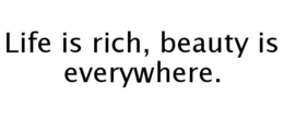 LIFE IS RICH, BEAUTY IS EVERYWHERE. trademark