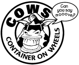 COWS CONTAINER ON WHEELS CAN YOU SAY MOOOVE? trademark