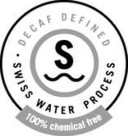 S · SWISS WATER PROCESS DECAF DEFINED 100% CHEMICAL FREE trademark