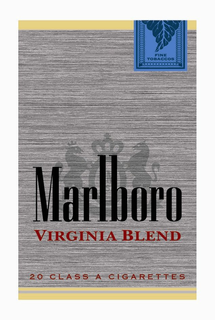 MARLBORO VIRGINIA BLEND FINE TOBACCOS 20 CLASS A CIGARETTES trademark