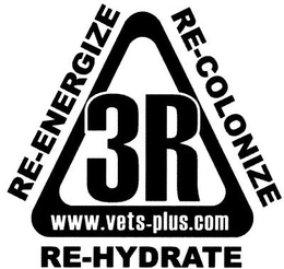 RE-ENERGIZE RE-COLONIZE RE-HYDRATE 3R WWW.VETS-PLUS.COM trademark