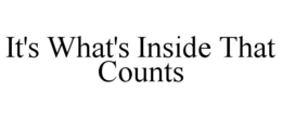 IT'S WHAT'S INSIDE THAT COUNTS trademark