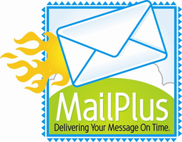 MAILPLUS DELIVERING YOUR MESSAGE ON TIME. trademark