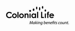 COLONIAL LIFE MAKING BENEFITS COUNT. trademark