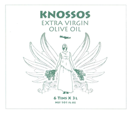 KNOSSOS EXTRA VIRGIN OLIVE OIL 6 TINS X 3L trademark