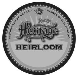 RED ZOO HERITAGE HEIRLOOM DISTRIBUTED BY RED ZONE HH RUTHVEN ON CANADA NOP 2GO trademark