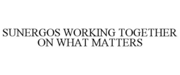 SUNERGOS WORKING TOGETHER ON WHAT MATTERS trademark
