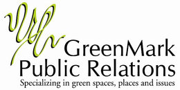 GREENMARK PUBLIC RELATIONS SPECIALIZING IN GREEN SPACES, PLACES AND ISSUES trademark