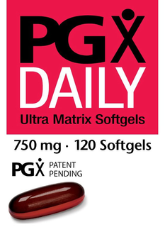 PGX DAILY SOFTGEL ULTRA MATRIX SOFTGELS750 MG · 120 SOFTGELS PGX PATENT PENDING trademark