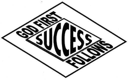 GOD FIRST SUCCESS FOLLOWS trademark