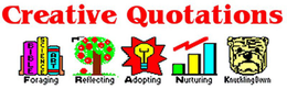 CREATIVE QUOTATIONS FORAGING BIBLE SCIENCE ART REFLECTING ADOPTING NURTURING KNUCKLING DOWN trademark