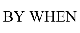 BY WHEN trademark