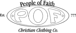 POF PEOPLE OF FAITH CHRISTIAN CLOTHING CO. EST. 777 trademark