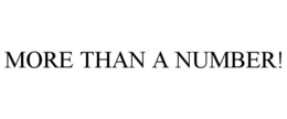 MORE THAN A NUMBER! trademark
