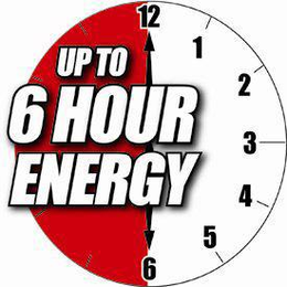 UP TO 6 HOUR ENERGY 12 1 2 3 4 5 6 trademark