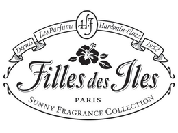 LES PARFUMS HARDOUIN-FINEZ DEPUIS 1952 FILLES DES ILES PARIS SUNNY FRAGRANCE COLLECTION HF trademark