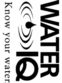 WATER IQ KNOW YOUR WATER. trademark