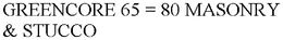GREENCORE 65 = 80 MASONRY & STUCCO trademark