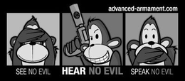 SEE NO EVIL HEAR NO EVIL SPEAK NO EVIL ADVANCED-ARMAMENT.COM trademark
