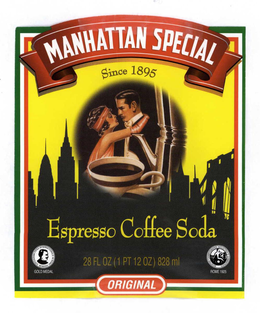 MANHATTAN SPECIAL ESPRESSO COFFEE SODA ORIGINAL SINCE 1895 10 FL OZ/296 ML trademark