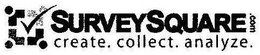 SURVEYSQUARE.COM CREATE. COLLECT. ANALYZE. trademark