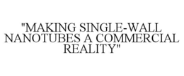 "MAKING SINGLE-WALL NANOTUBES A COMMERCIAL REALITY" trademark