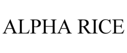 ALPHA RICE trademark