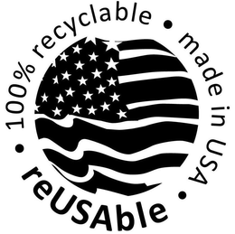 100% RECYCLABLE MADE IN USA REUSABLE trademark